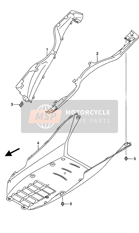 Suzuki UH200A BURGMAN 2017 Bouclier de jambe latérale pour un 2017 Suzuki UH200A BURGMAN